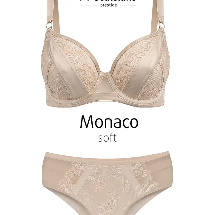 Niebanalny biustonosz Monaco  To miękki biustonosz typu soft z głęboką miseczką, który perfekcyjnie modeluje biust, zapewniając naturalny kształt i subtelne uniesienie. Transparentna koronka w klasycznej czerni dodaje zmysłowości, a szerokie ramiączka gwarantują wygodę nawet przy większym rozmiarze. Regulowane ramiączka i klasyczne zapięcie na haftki pozwalają na idealne dopasowanie do sylwetki.
Biustonosz Monaco to połączenie ponadczasowego stylu, komfortu i wyrafinowanego designu – idealny na każdą okazję
Konstrukcja MS9 Monaco
Skład: 85% Poliamid, 10% Elastan, 5% Poliester.