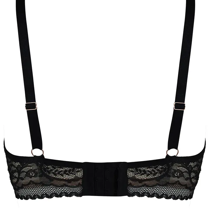 Biustonosz Feel Bralette Long 19236 Black Mediolano to nowoczesna interpretacja klasycznej braletki, zaprojektowana specjalnie z myślą o mniejszych i średnich biustach. Wykonany z delikatnej, czarnej koronki o kwiatowym wzorze, model w konstrukcji MS7 zachwyca subtelnością i wyjątkowym komfortem noszenia. Dłuższy pas pod biustem typu long line nie tylko pięknie modeluje sylwetkę, ale też zapewnia dodatkowe podtrzymanie i stabilność. Tył wykończony szerokim zapięciem na haftki, a regulowane ramiączka umożliwiają indywidualne dopasowanie. Idealny wybór dla kobiet ceniących lekkość, styl i kobiecą delikatność.
Nowa konstrukcja MS7 -bralette na mniejszy i średni biust.
Skład: 87% Poliamid, 13% Elastan